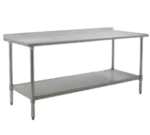 Eagle Group UT30144SB Work Table, 16 Gauge Stainless Steel Top with Undershelf, Stainless Steel Legs and 1 1/2" Backsplash - 144"W x 30"D x 36.63"H