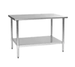 Eagle Group UT3024B-1X Work Table, Stainless Steel Top with Undershelf, Galvanized Steel Legs and 1 1/2" Backsplash - 24"W x 30"D x 36.63"H
