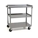 Eagle Group UUC-311 Open Base 300 Lb Capacity Stainless Steel 3 Shelf Utility Cart, with 4" casters - 16-3/4"W x 27-5/8"D x 32"H