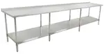 Eagle Group UT30120E Spec-Master® Series Work Table, 14 Gauge Stainless Steel Top with Undershelf, Galvanized Steel Legs and 1 1/2" Backsplash - 120"W x 30"D x 36.63"H