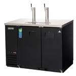 Everest Refrigeration EBDS2-24 2 Taps 1/2 and 1/4 Barrel Draft Beer Cooler - Black, 2 Kegs Capacity, 115 Volts