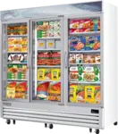 Everest Refrigeration EMGF69 74.75'' 69.0 cu. ft. 3 Section White Glass Door Merchandiser Freezer