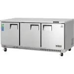 Everest Refrigeration ETBF3 71.13'' 3 Door Counter Height Worktop Freezer with Front Breathing Compressor - 24.33 cu. ft.