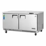 Everest Refrigeration ETBWR2 59.25'' 2 Section Undercounter Refrigerator with 2 Left/Right Hinged Solid Doors and Side / Rear Breathing Compressor