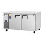 Everest Refrigeration ETWF2 59.25'' 2 Section Undercounter Freezer with 2 Left/Right Hinged Solid Doors and Front Breathing Compressor