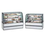 Federal Industries CGR5942 59'' Curved Glass Silver Refrigerated Bakery Display Case with 2 Shelves