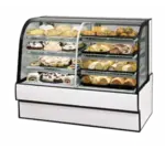 Federal Industries CGR7742DZ Curved Glass Vertical Dual Zone Bakery Case Refrigerated Left Non-Refrigerated Right