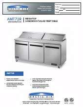Section Mega Top Refrigerated Salad//Sandwich Unit Arctic Air AMT72R 72/" 3