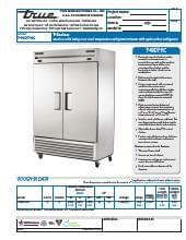 True T-49-HC 49 cu ft 2 Door Reach-In Swing Door Refrigerator - 54 1/8