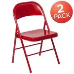 Flash Furniture 2-BD-F002-RED-GG Hercules Series Folding Chair