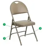 Flash Furniture 2-HA-MC705AV-3-BGE-GG Hercules Series Extra Large Ultra-Premium Folding