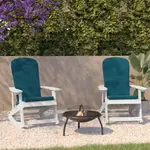 Flash Furniture 2-JJ-C14705-CSNTL-WH-GG Savannah Adirondack Rocking Chair