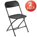 Flash Furniture 2-LE-L-3-BK-GG Hercules™ Series Plastic Folding Chair Black - 2