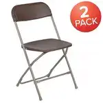 Flash Furniture 2-LE-L-3-BROWN-GG Hercules™ Series Plastic Folding Chair Brown - 2