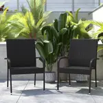 Flash Furniture 2-TW-3WBE073-BK-GG Maxim Stackable Wicker Patio Chairs