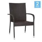 Flash Furniture 2-TW-3WBE073-ESP-GG Maxim Stackable Wicker Patio Chairs