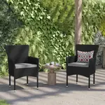 Flash Furniture 2-TW-3WBE074-BK-GG Maxim Stackable Wicker Patio Chairs