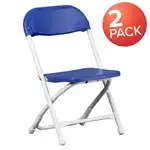 Flash Furniture 2-Y-KID-BL-GG Timmy 2 Pack Kids Blue Plastic Folding Chair