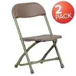 Flash Furniture 2-Y-KID-BN-GG Timmy 2 Pk. Kids Brown Plastic Folding Chair