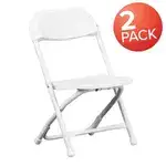 Flash Furniture 2-Y-KID-WH-GG Timmy 2 Pack Kids White Plastic Folding Chair