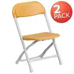 Flash Furniture 2-Y-KID-YL-GG Timmy 2 Pk. Kids Yellow Plastic Folding Chair