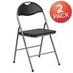 Flash Furniture 2-YB-YJ806H-GG 2 Pack HERCULES Series Black Vinyl Metal Folding