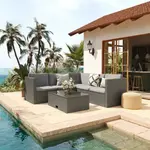 Flash Furniture BN-WS404-GY-GY-GG L-Shaped Sectional Sofa