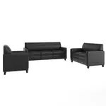 Flash Furniture BT-827U-SET-BLK-GG Reception Set with Charging Banks