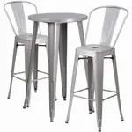 Flash Furniture CH-51080BH-2-30CAFE-SIL-GG Table and Bar Stool Set