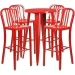 Flash Furniture CH-51080BH-4-30VRT-RED-GG Table and Bar Stool Set