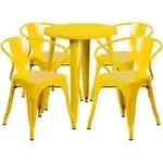 Flash Furniture CH-51080TH-4-18ARM-YL-GG Table and Chair Set