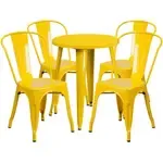 Flash Furniture CH-51080TH-4-18CAFE-YL-GG Table and Chair Set