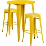 Flash Furniture CH-51090BH-2-30SQST-YL-GG Table and Bar Stool Set