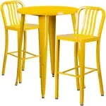 Flash Furniture CH-51090BH-2-30VRT-YL-GG Table and Bar Stool Set