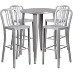 Flash Furniture CH-51090BH-4-30VRT-SIL-GG Table and Bar Stool Set