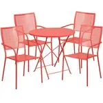 Flash Furniture CO-30RDF-02CHR4-RED-GG Patio Table Set