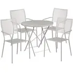 Flash Furniture CO-30RDF-02CHR4-SIL-GG Patio Table Set