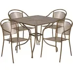 Flash Furniture CO-35SQ-03CHR4-GD-GG Patio Table Set