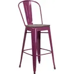 Flash Furniture ET-3534-30-PUR-WD-GG Bar Stool