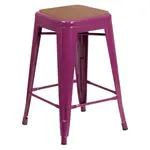 Flash Furniture ET-BT3503-24-PUR-PL2T-GG Kai Stool