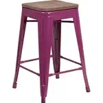 Flash Furniture ET-BT3503-24-PUR-WD-GG Bar Stool