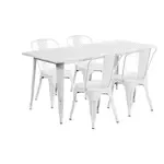 Flash Furniture ET-CT005-4-30-WH-GG Table and Chair Set