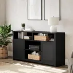 Flash Furniture EV-ET8114-ZZ-BLK-GG Malaki Mid-Century Modern 58-inch Buffet