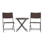 Flash Furniture FV-FWA085-BRN-BLK-GG Rouen Three Piece Foldable Tables