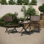 Flash Furniture FV-FWA085-BRN-BLK-GG Rouen Three Piece Foldable Tables