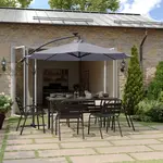 Flash Furniture GM-WL-UU012-GRY-GG Sedona Patio Cantilever Umbrella