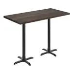 Flash Furniture GSF-REC3060-DKBRN-T2222B-GG Bennett Commercial Indoor Tabletop
