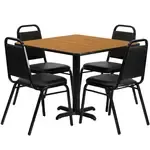 Flash Furniture HDBF1011-GG Table and Banquet Chair Set