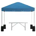 Flash Furniture JJ-GZ10PKG183Z-BL-GG Otis 10'x10' Blue Pop Up Canopy Tent with Wheeled
