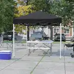 Flash Furniture JJ-GZ88-BK-GG Harris 8'x8' Black Outdoor Pop Up Event Slanted